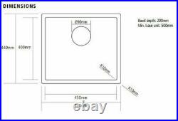 Caple MODE045/CO Undermount or Inset Copper Single Bowl Kitchen Sink
