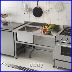 Catering Kitchen Sink Commercial Stainless Steel Sinks Units Single Bowl Drainer
