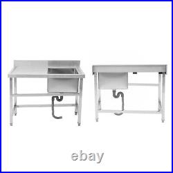 Catering Single Bowl Sink Commercial Stainless Steel Wash Table with Left Platform