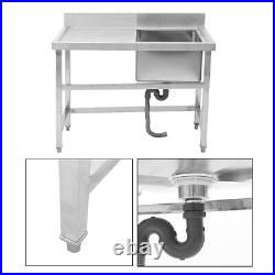Catering Single Bowl Sink Commercial Stainless Steel Wash Table with Left Platform