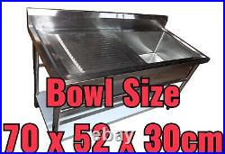 Catering Sink Commercial Kitchen Stainless Steel Single Bowl Drainer Unit