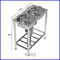 Catering Sink Commercial Kitchen Stainless Steel Single Double Bowl Drainer Unit