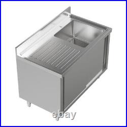 Catering Sink Commercial Kitchen Stainless Steel Single/Double Bowl withStorage
