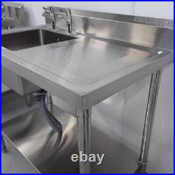 Catering Sink Commercial Stainless Steel 100cm / 1000mm Single Bowl Kitchen Use
