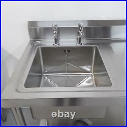 Catering Sink Commercial Stainless Steel 100cm / 100mm Single Bowl Sink Kitchen