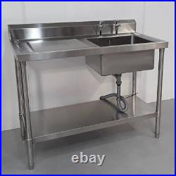 Catering Sink Commercial Stainless Steel 120cm / 1200mm Kitchen Single Bowl