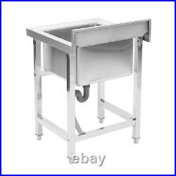 Catering Sink Commercial Stainless Steel Kitchen Single Square Bowl Drainer Unit