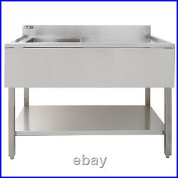 Catering Sink Stainless Steel Commercial Kitchen Single Bowl Right Hand Drainer