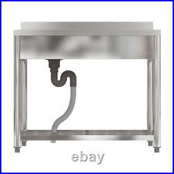Catering Sink Stainless Steel Single Bowl Commercial Restaurant Kitchen Drainer