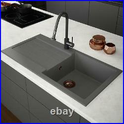 Comite Granite Single Bowl Kitchen Sink-GREY- with Reversible Drainer-Undermount
