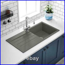 Comite Granite Single Bowl Kitchen Sink-GREY- with Reversible Drainer-Undermount