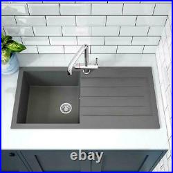 Comite Single Bowl Kitchen Sink Grey Reversible Drainer Waste Included