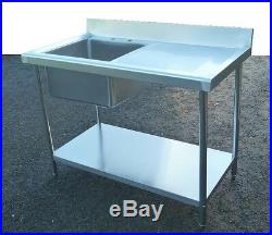 Commercial Catering Kitchen Stainless Steel Sink 120cm Single Bowl 3.95ft 1200mm