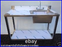 Commercial Catering Kitchen Stainless steel Sink, Single bowl, Left Hand1200x600