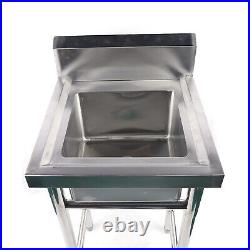 Commercial Catering Kitchen Wash Table Deep Pot Sink Single Bowl Stainless Steel