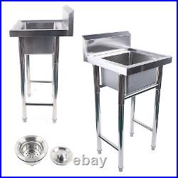 Commercial Catering Stainless Steel Sink Kitchen Single Bowl 50x50cm Wash Table