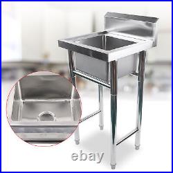 Commercial Catering Stainless Steel Sink Kitchen Wash Table Single Bowl 50x50 cm