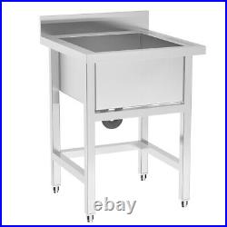 Commercial Catering Stainless Steel Sink Kitchen Wash Table Single Bowl 60X60 cm