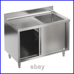 Commercial Kitchen Catering Sink Cabinet Stainless Steel Cupboard Single Bowl