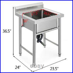 Commercial Kitchen Sink Wash Table Single/Double/3 Bowl Stand Stainless Steel