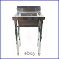 Commercial Kitchen Stainless Catering Sink Restaurant Wash Table Single Bowl UK