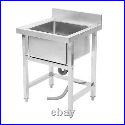 Commercial Kitchen Stainless Steel Basin Sink Single Bowl Catering Washing Sink