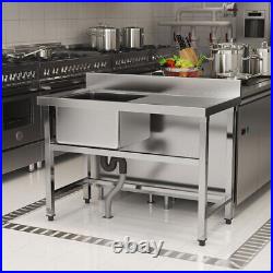 Commercial Sink Kitchen Stainless Steel Triple Double Bowl Catering Drainer Unit