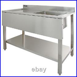 Commercial Sink Stainless Steel Catering Kitchen Single Bowl 1.0 Unit LH Drainer