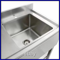 Commercial Sink Stainless Steel Catering Kitchen Single Bowl LH Drainer B2237