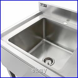 Commercial Sink Stainless Steel Catering Kitchen Single Bowl Unit Right Drainer