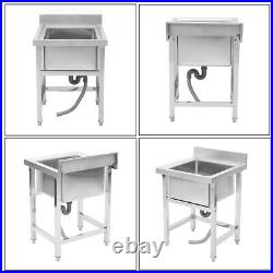 Commercial Sink Stainless Steel Catering Kitchen Single Bowl Unit Standing Basin