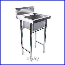 Commercial Stainless Steel 304 Kitchen Sink Square Catering Single Bowl Drainer