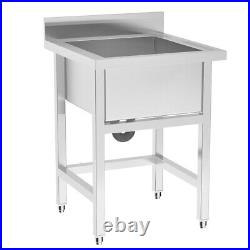Commercial Stainless Steel Kitchen Sink Catering Bowl Side Platform Warewashing