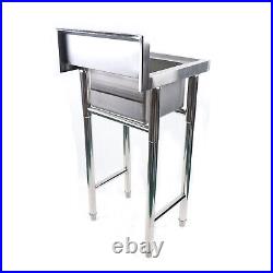 Commercial Stainless Steel Kitchen Sink Square Catering Single Bowl Drainer New