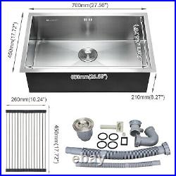 Commercial Stainless Steel Kitchen Sink Square Catering Single Bowl Drainer Set