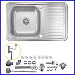Commercial Stainless Steel Kitchen Sink Square Single Bowl Reversible Drainer