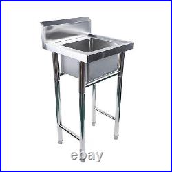 Commercial Stainless Steel Single Bowl Kitchen Sink Deep Square Catering 50x50CM
