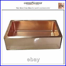Copper Kitchen Sink Single Bowl Front Apron Smooth Shining Copper