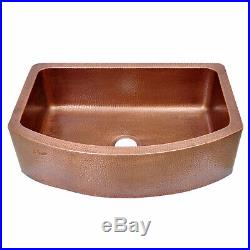 D-shape Copper Kitchen Sink Single Bowl Belfast Farmhouse Butler Style