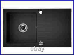 Deante Zorba 1 Bowl Reversible Black Sink 76cm & Mixer U Spout Single Lever Tap