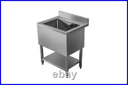 Deep Catering Pot Wash Sink Stainless Steel Single Bowl Commercial Kitchen