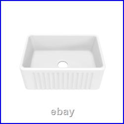 Delice Farmhouse Kitchen Sink Ceramic Composite 24 In. X 18 In. Single Bowl In W