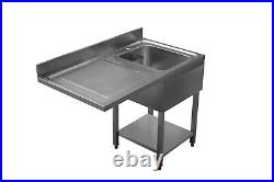 Dishwasher Sink Stainless Steel Single Bowl For Commercial Restaurant Kitchen