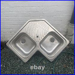 Double insert corner bowl stainless steel kitchen sink single drainer
