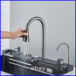 Drop in Kitchen Sink Single Bowl Sinks with Drawable Faucet Purified Water Tap