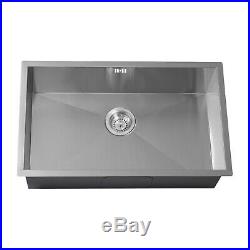 ENKI Large Kitchen Sink Stainless Steel 1 One Single Bowl Rectangular Undermount 