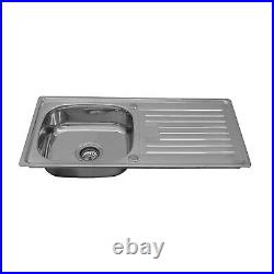 ENKI Single Double 1.5 Bowl Reversible Stainless Steel Kitchen Sink Plumbing Kit