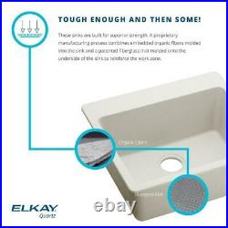Elkay Quartz Luxe Undermount 25 in. Single Bowl Kitchen Sink in Charcoal