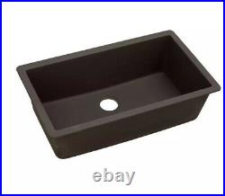 Elkay Quartz Luxe Undermount Composite 33 Single Bowl Kitchen Sink in Chestnut