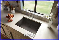 Elkay Quartz Luxe Undermount Composite 33 Single Bowl Kitchen Sink in Chestnut